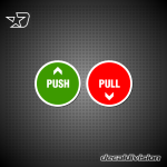 Push and Pull Door Sticker Set - Robot